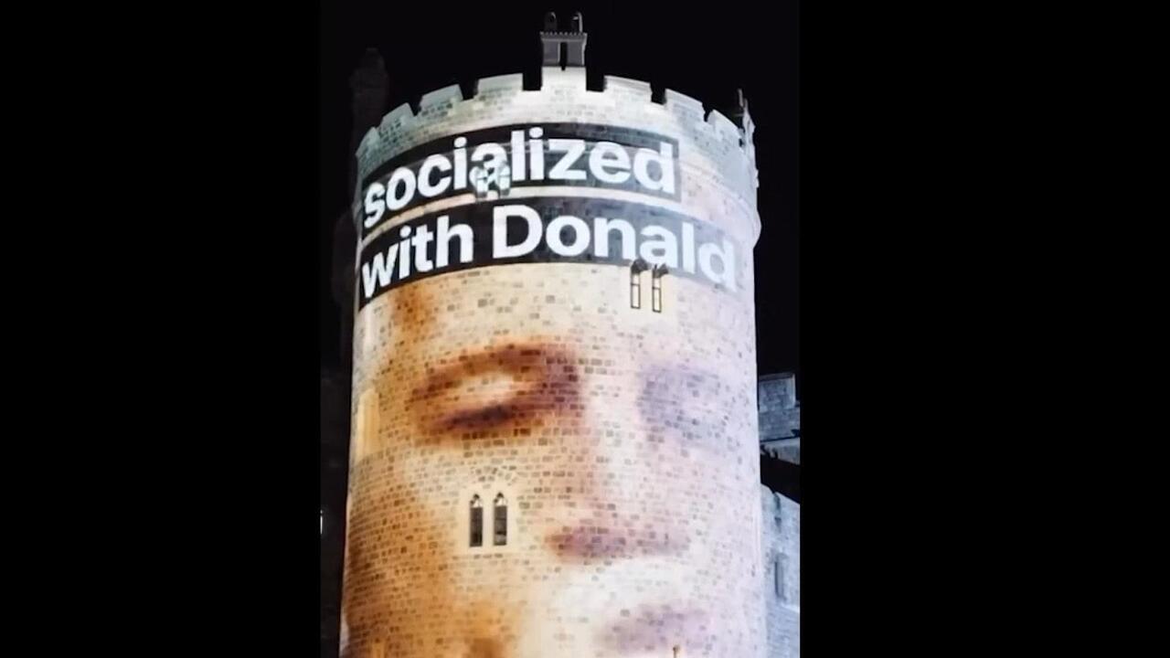 Welcome, Mr President?! - Trump, Epstein projected onto Windsor Castle, four arrested