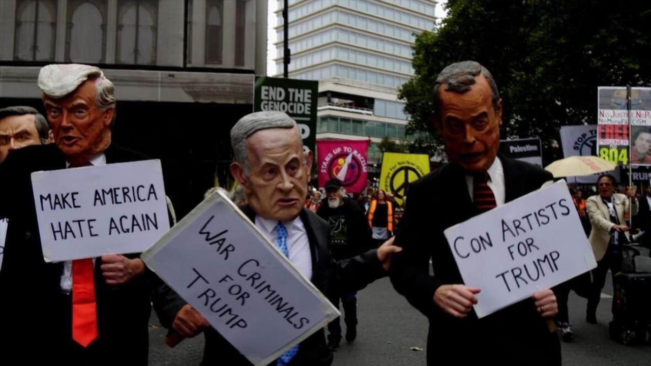 'We're following US down a dark path' - Thousands in London protest Trump's state visit

