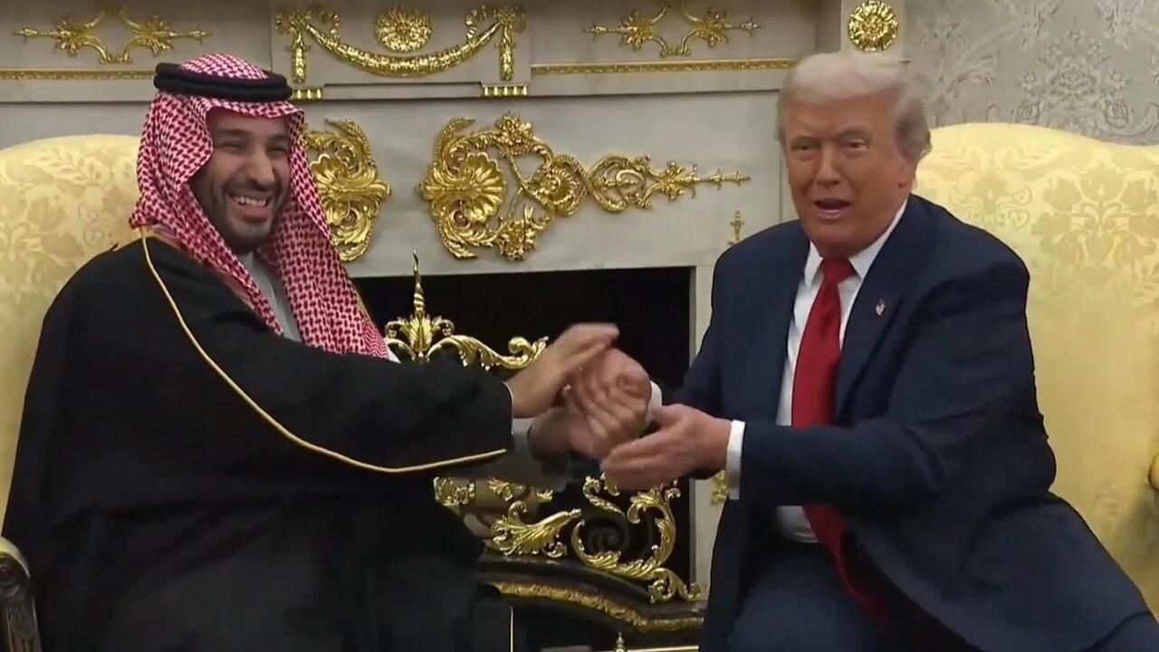 'I don't give a hell where that hand's been!' - Trump's stunningly awkward grab at MBS