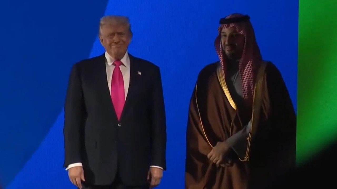 Is that the theme from 'Air Force One'? Trump, MBS make movie magic