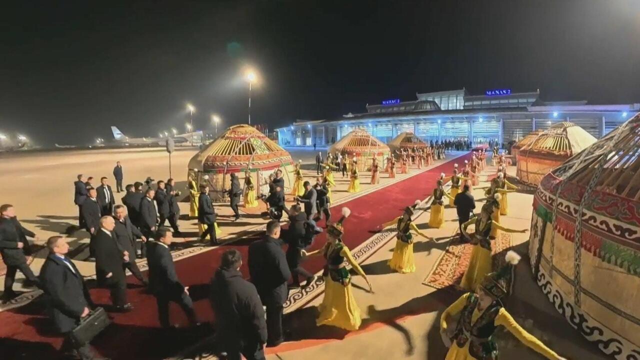 Bishkek in a spin for Putin! 360-cam captures Russian leader's stunning arrival ceremony

