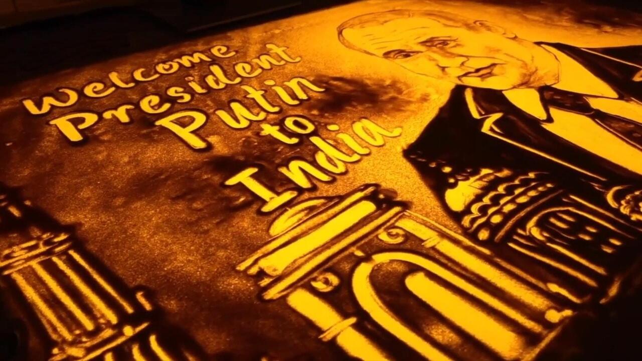 Sand-ing his best! - Renowned Indian artist creates stunning welcome message for Putin

