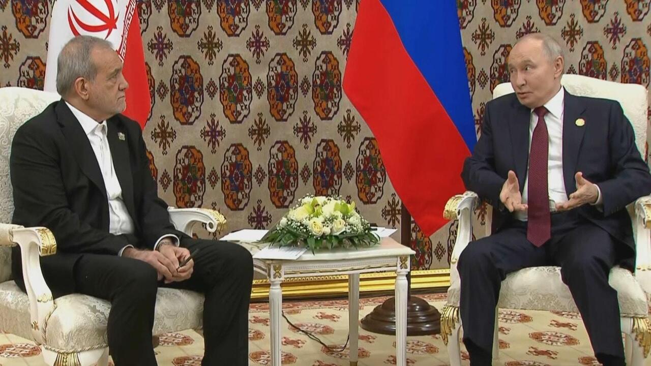 'Opportunities in gas and energy!' - Putin with Iran's Pezeshkian in Ashgabat

