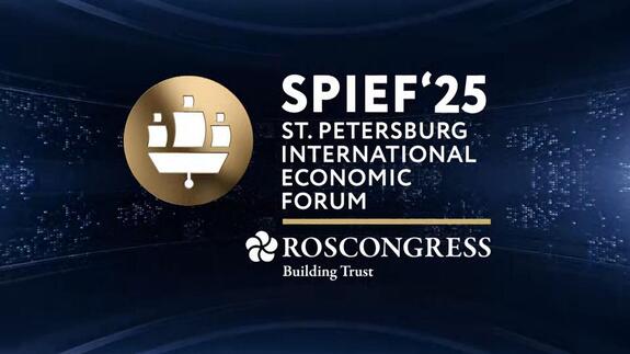 UAE Economy Min Al Marri and Reshetnikov at UAE-Russia session on 'A New Perspective on Productivity: Adaptation and Growth in a Changing World' at SPIEF 2025