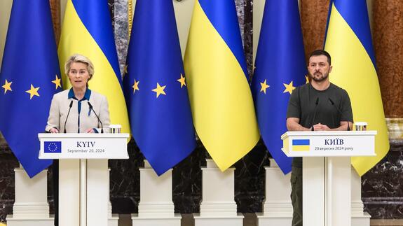 Ursula von der Leyen, Zelensky deliver press conference in Brussels