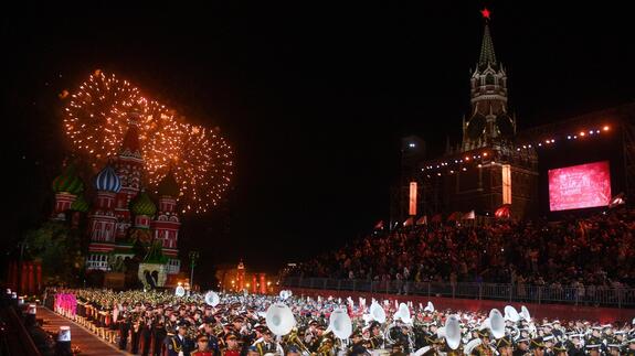 Closing ceremony of Spasskaya Tower Military Music Festival in Moscow
