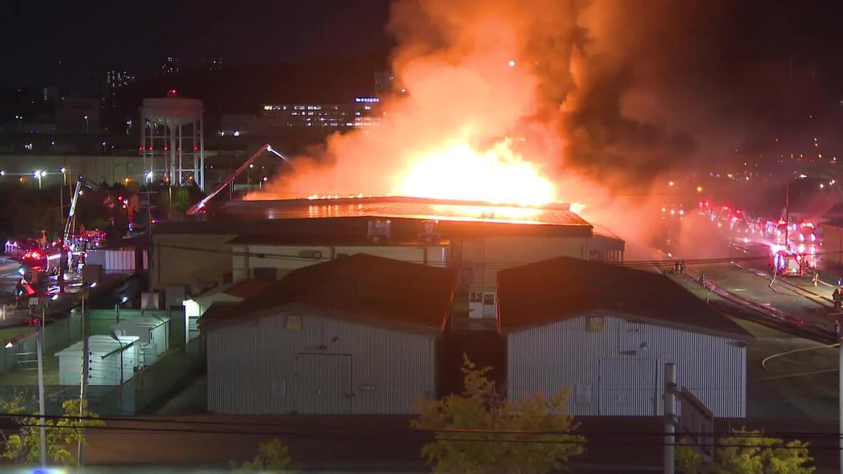 Busan burns - Firefighters battle huge mystery blaze engulfing US army ...