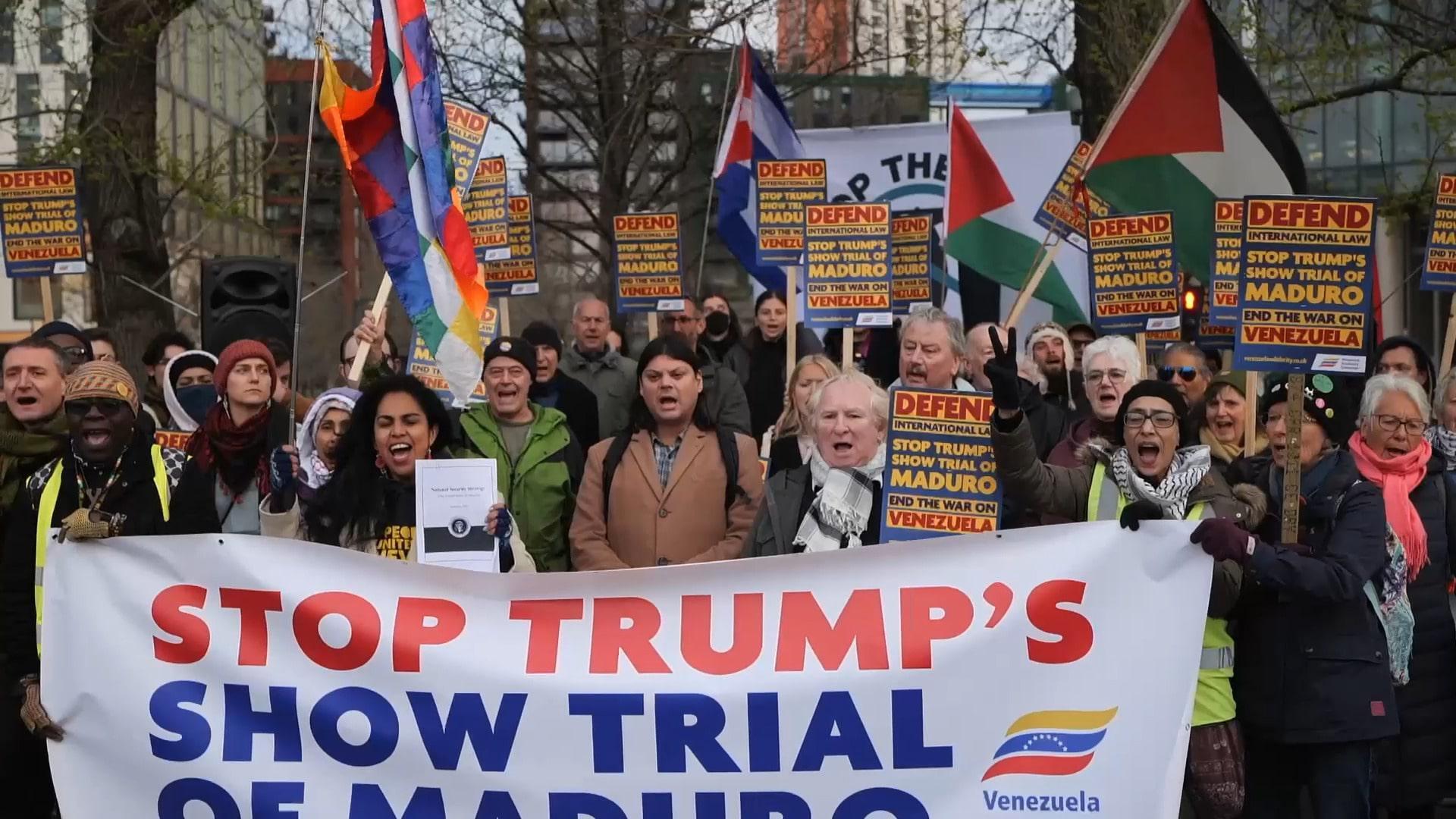 'Show trial with trumped-up charges!' - London activists demand fair ...