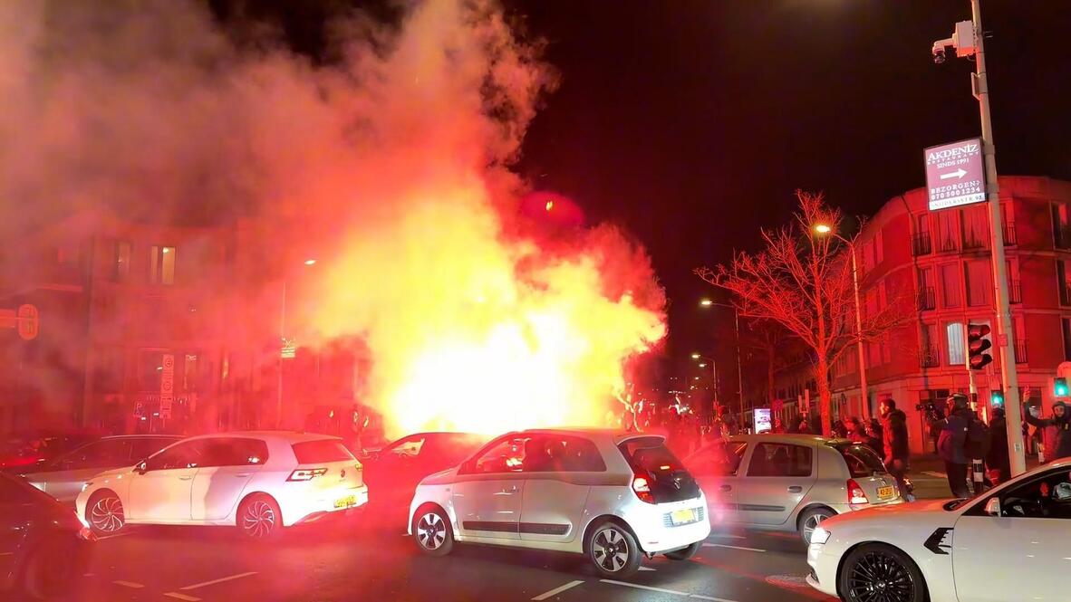 Post-match mayhem - Riots and arrests rock The Hague after Morocco's ...