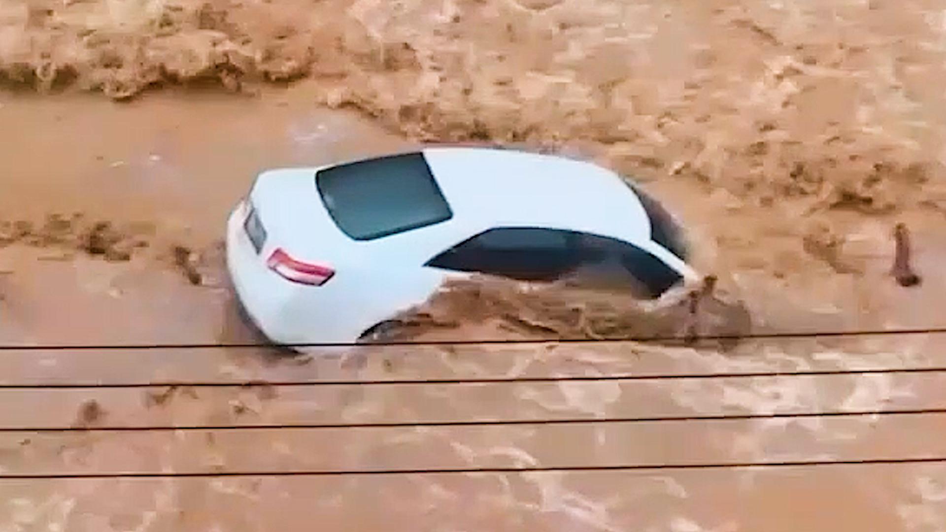 Swept away! - Cars dragged off roads as flash floods rip through Oman’s ...