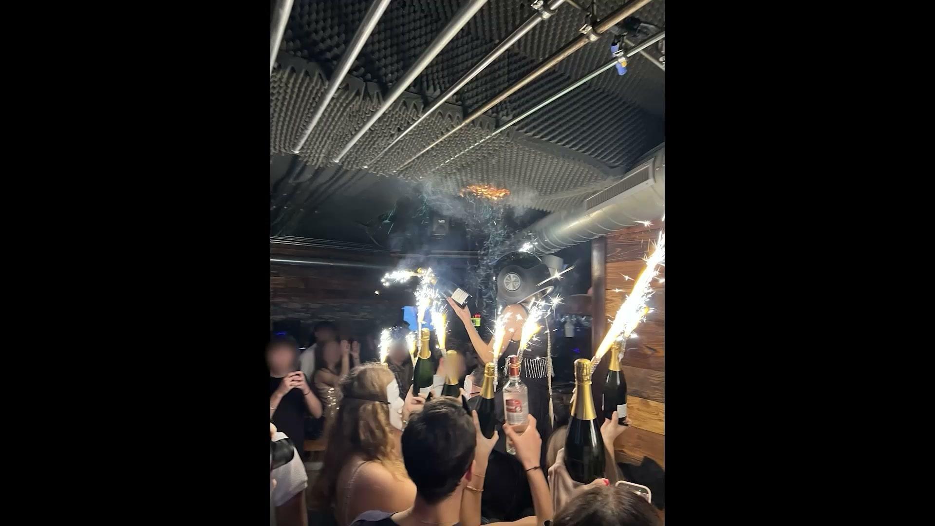 Moments from tragedy - Champagne pyrotechnics, ceiling seen ON FIRE in ...