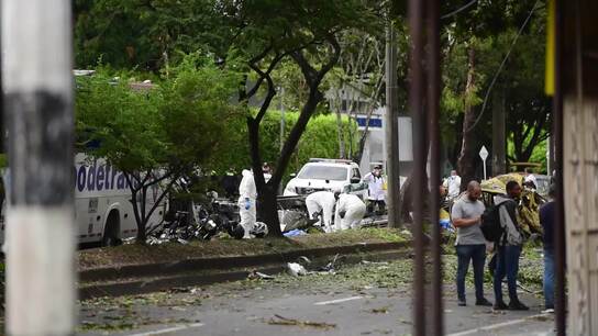 Dual attacks - Colombia car bomb blast near air base leaves at least six dead, dozens injured in Cali, after drone attack kills 12 in Medellin