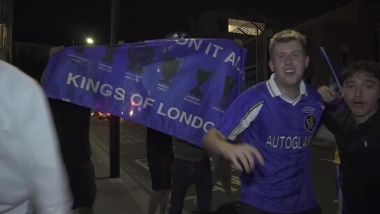 Party at the Bridge! Blues fans go wild in London after historic Club World Cup triumph
