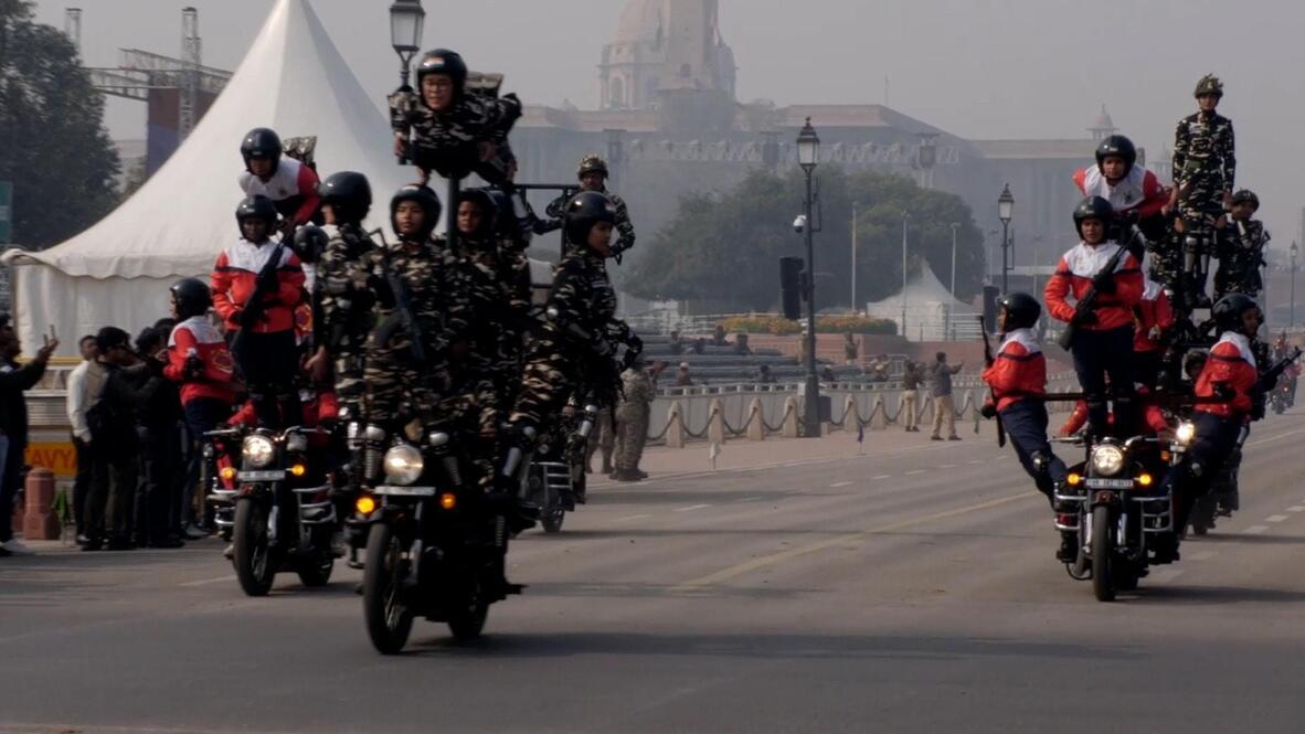 Chilling stunts! - Indian army and daredevil motorcyclists brave ...
