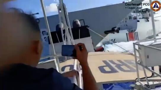Watch out! - Chinese navy vessels collide while 'chasing' Philippines boat in South China Sea