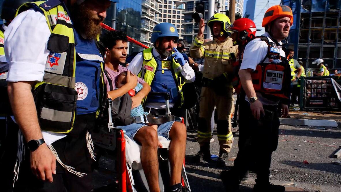 Rockets rain on Ramat Gan - Residents evacuated from high-rise after ...