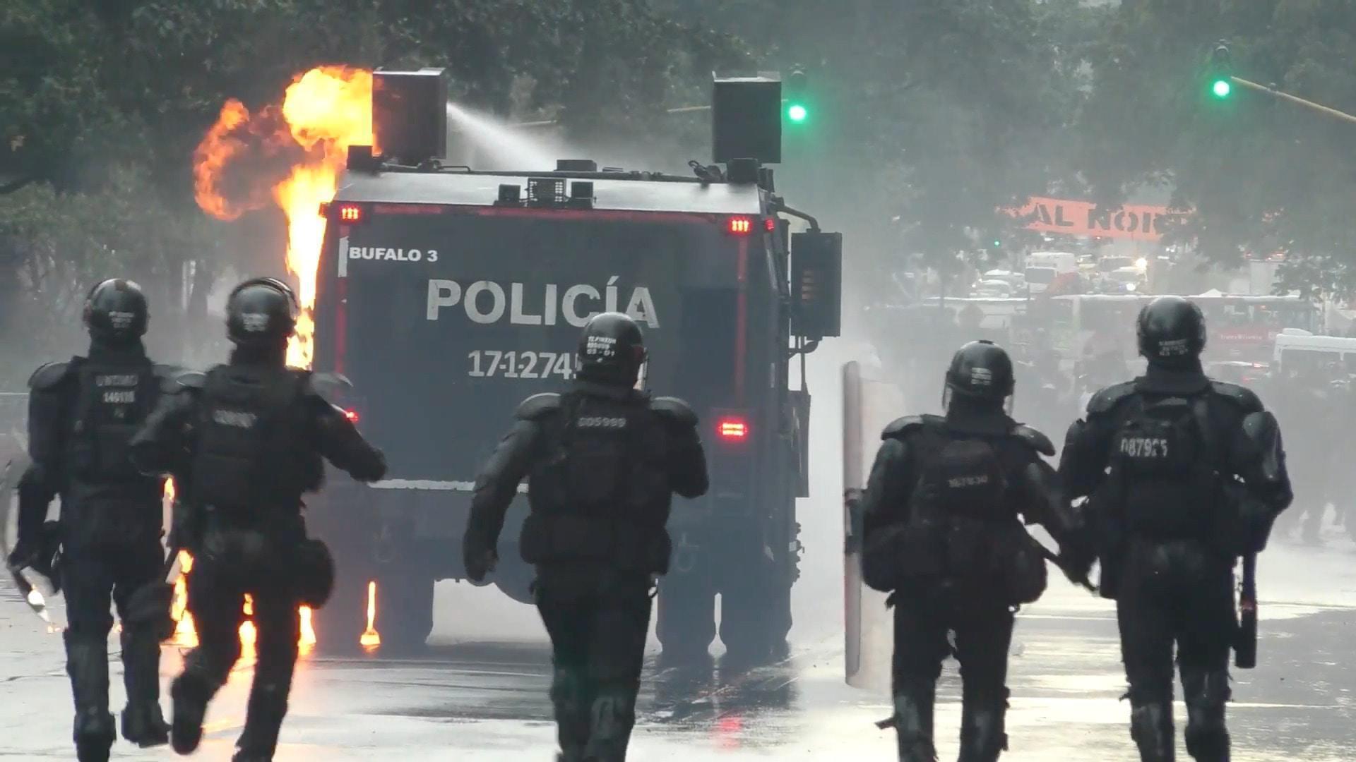 Riots in Bogota - Students clash with police near Pedagogical ...