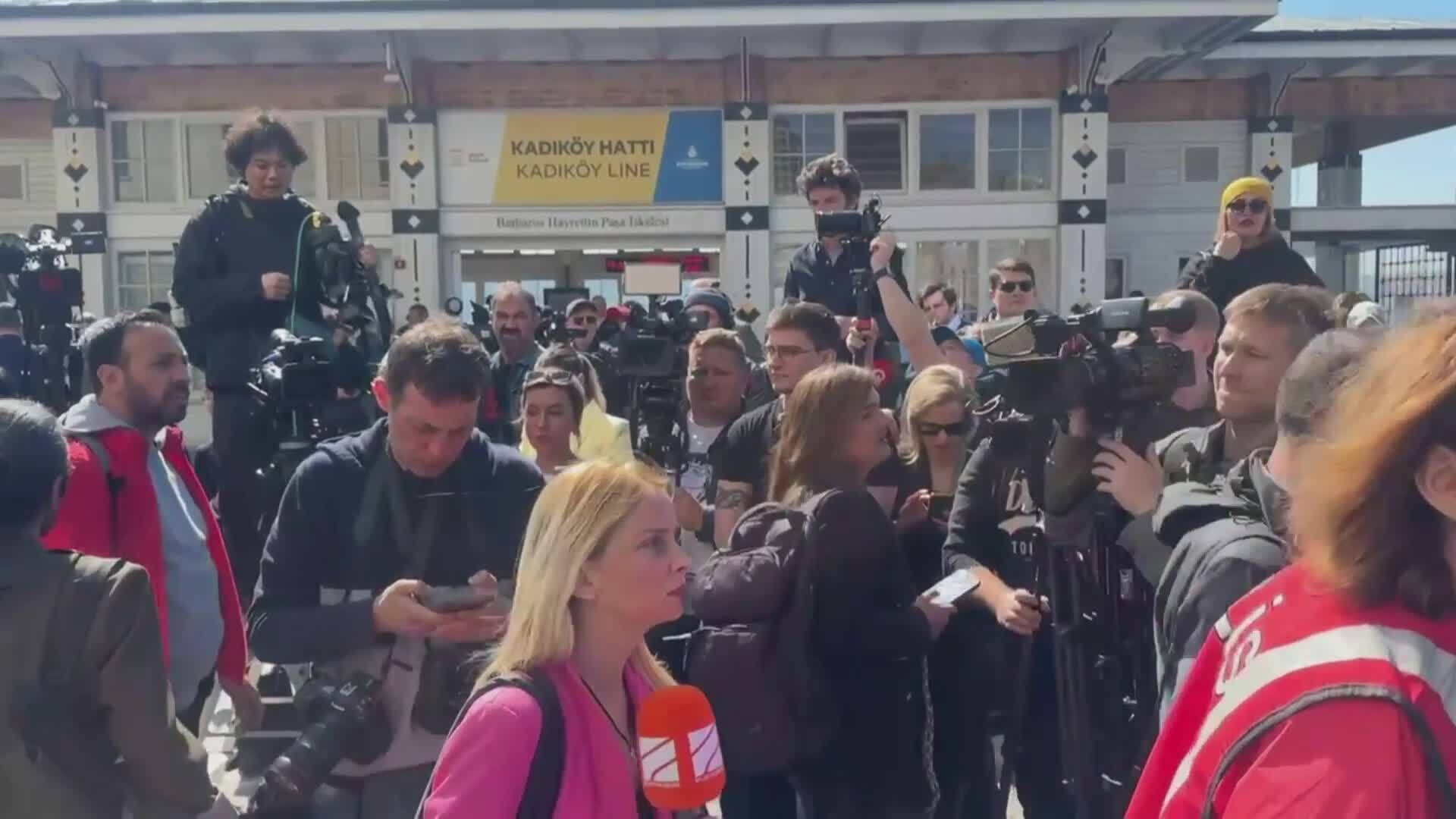 Chasing the story - Dozens of reporters at Dolmabahce Palace for Russia ...