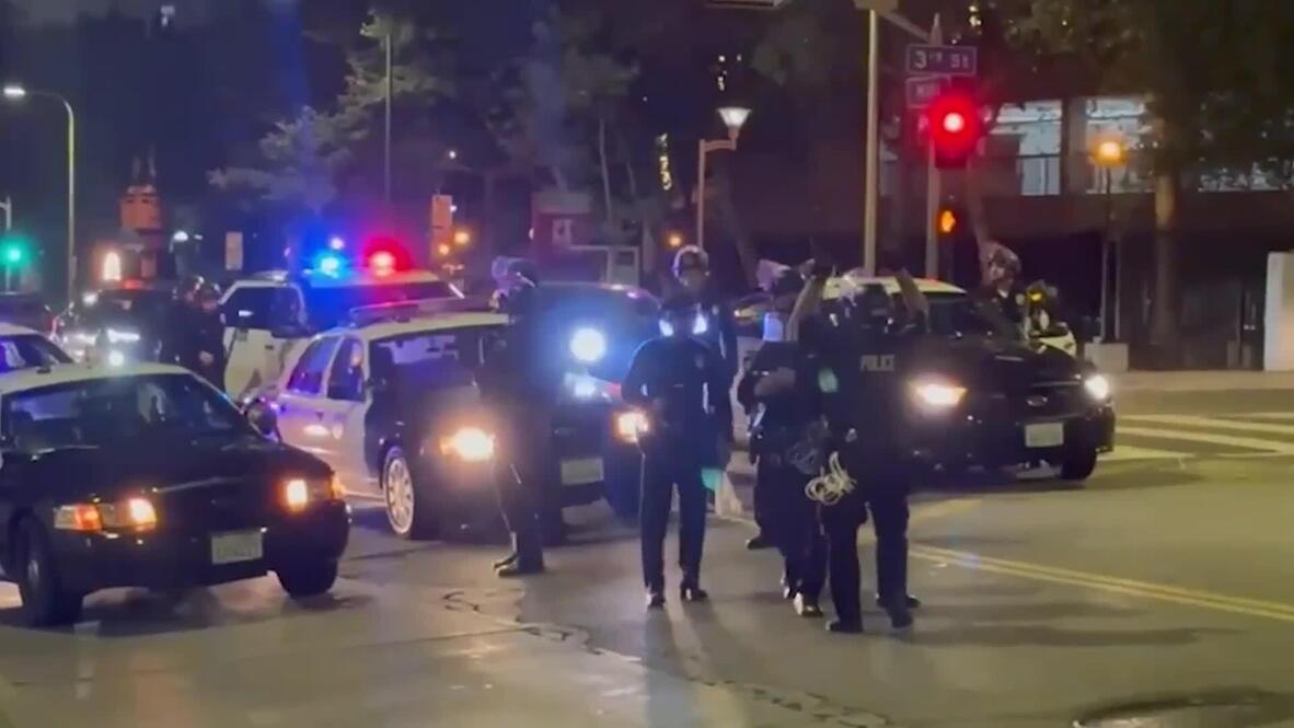 Hundreds take to streets in protest against emergency curfew in LA as ...