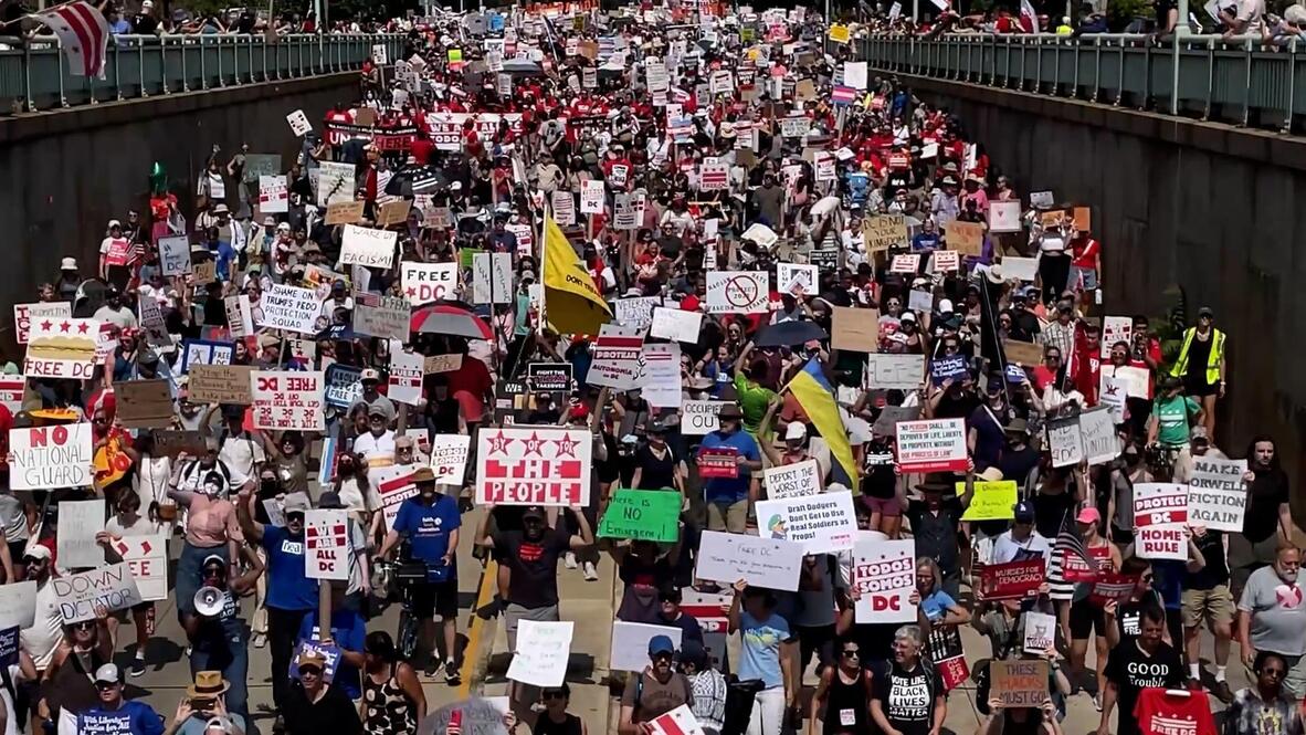 'End the DC occupation' - Protesters march against National Guard ...