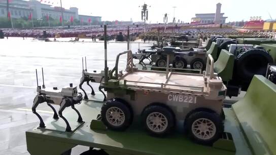 Robotic wolves! Meet China's fearsome attack dogs at V-Day Parade