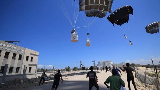 Help from on high - UAE conducts 63rd Gaza aid airdrop of 'Birds of Goodness' campaign