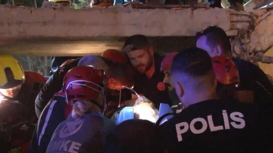 Survivor found! - Rescuers pull man from rubble following devastating quake in western Turkey