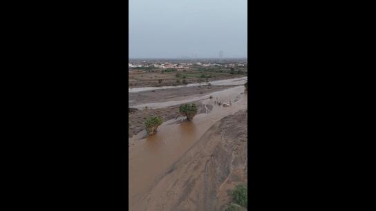 Flash floods in Saudi Arabia - Drone captures submerged land after heavy rains in Asir  
