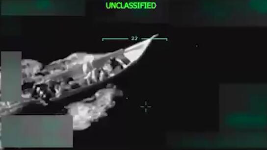 Footage of US military strike on alleged 'drug boat' from Venezuela