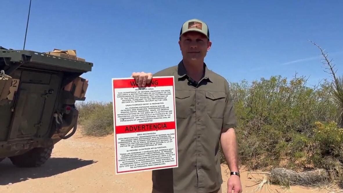 'Hand me that sign!' - Hegseth announces new 'national defence' zone ...