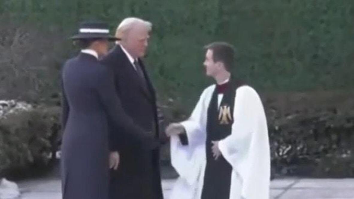 First look! Trump arrives at St John's Church as inauguration day gets ...