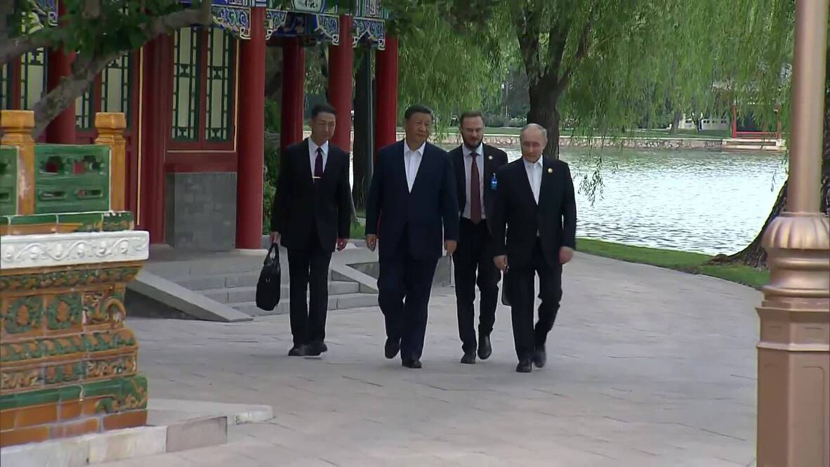 Putin and Xi Jinping stroll in garden of Zhongnanhai residence in Beijing |  Video Viory